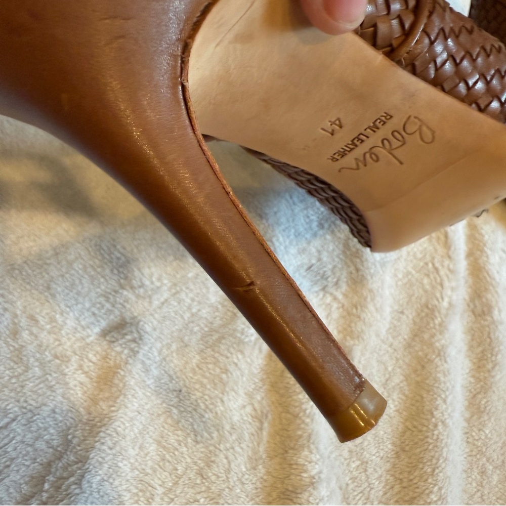 Boden Brown Woven Leather Pointed Slingback Heels - Picture 10 of 12